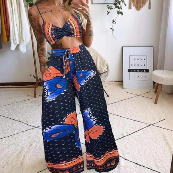 Source Unknown Pants - Butterfly‎ two piece outfit S